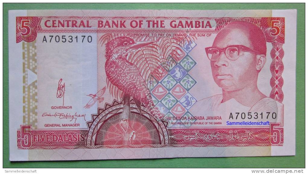 Geldschein Banknote Gambia 1991-95 Five Dalasis  Papermoney. - Gambia