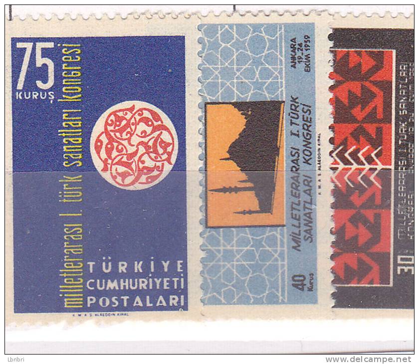 TURQUIE  N° 1473/1475 1ER CONGRES INTERNATIONAL D'ART TURC** - Ungebraucht