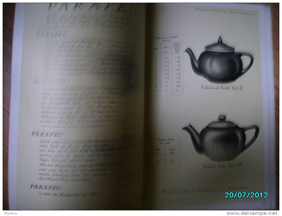 1931 PARAFEU WARE STONEWARE PORCELAIN BEER TANKARD CATALOG PRICE-LIST - Catalogi