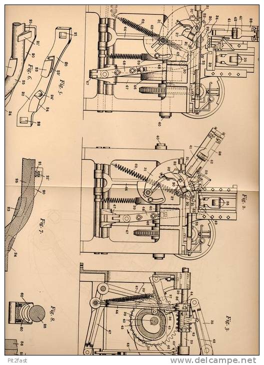Original Patentschrift - W. Johnson In Texarkana , Texas , 1903 , Maschine Für Werzeugstiele !!! - Tools