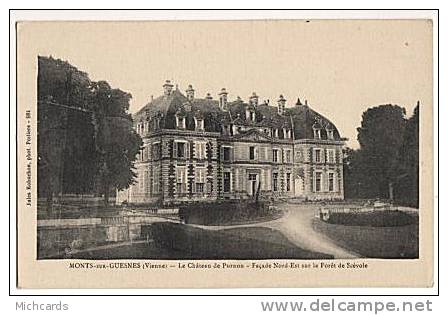 CPA 86 MONTS SUR GUESNES - Le Chateau De Purnon - Facade Nord Est Sur La Foret De Scevole - Monts Sur Guesnes