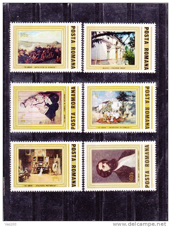 ROUMANIE 1981 PEINTURES D'AMAN Yvert 3340-3345 NEUF** MNH Cote : 2.85 Euro - Unused Stamps