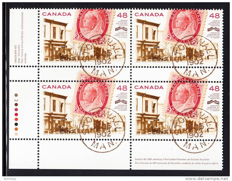 Canada MNH Scott #1956 Lower Left Plate Block 48c Canadian Postmasters And Assistants Association Centenary - Num. Planches & Inscriptions Marge