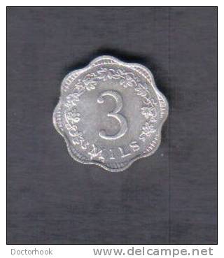 MALTA   3  MILS  1972 (KM # 6) - Malte