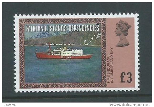 Falkland Islands Dependencies 1980 QEII Scene Definitives 3 Pound Ship MNH - Falkland Islands