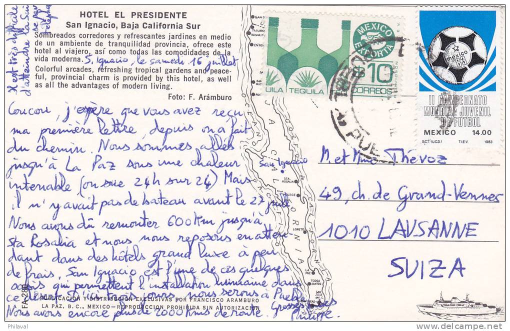 MEXIQUE : Affranchissement Sur Carte Postale - Mexique