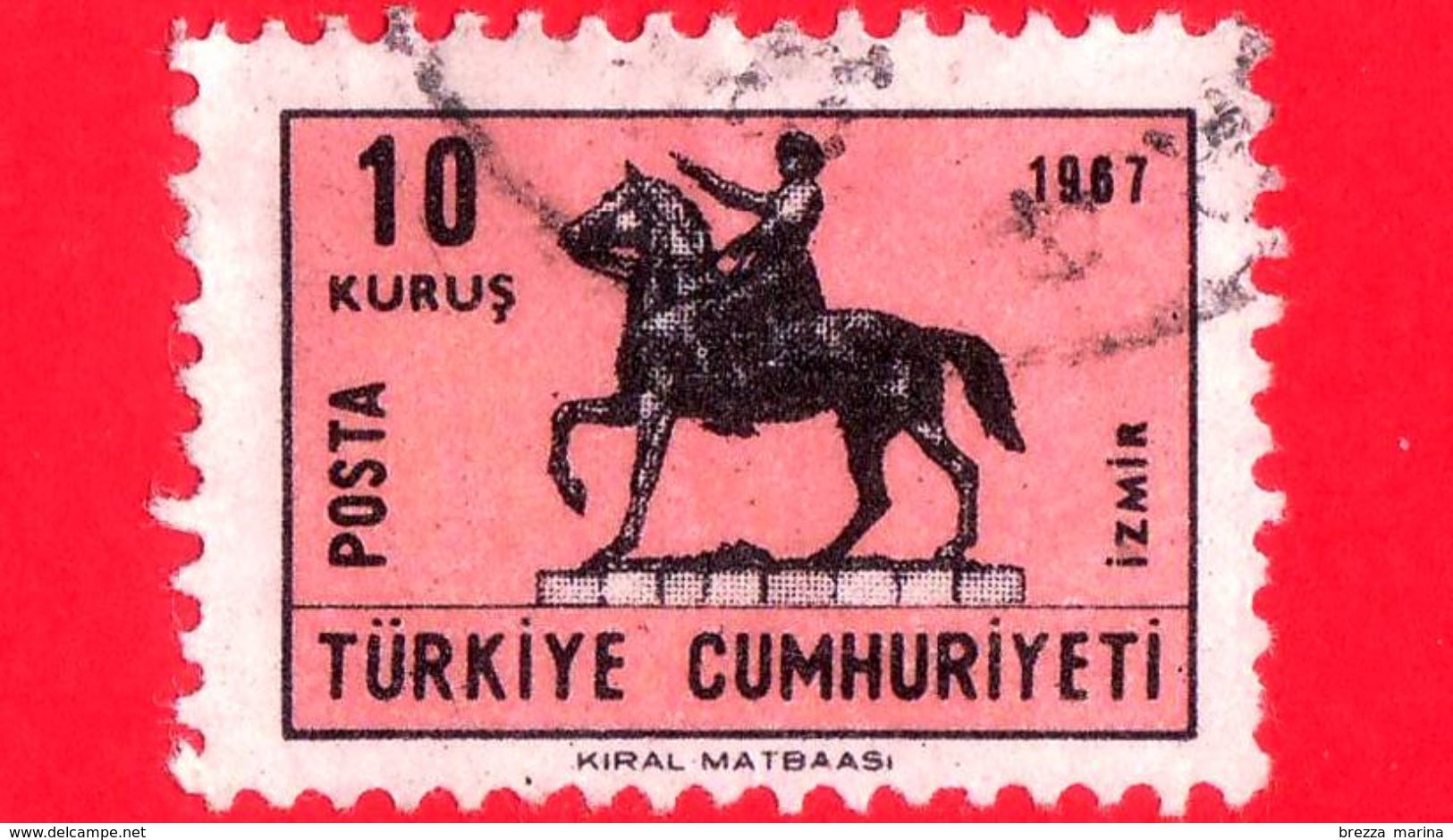 TURCHIA - Usato - 1967 - Animali - Kemal Ataturk A Cavallo - 10 - Usati