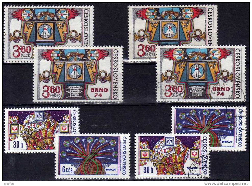 Expo BRNO 1974 Doppelkopf CSSR 2184a,b, 2209/0 ** Plus O 10€ Globus Feuerwerk Sammler Philatelic Set Of Tschechoslowakei - Luchtpost