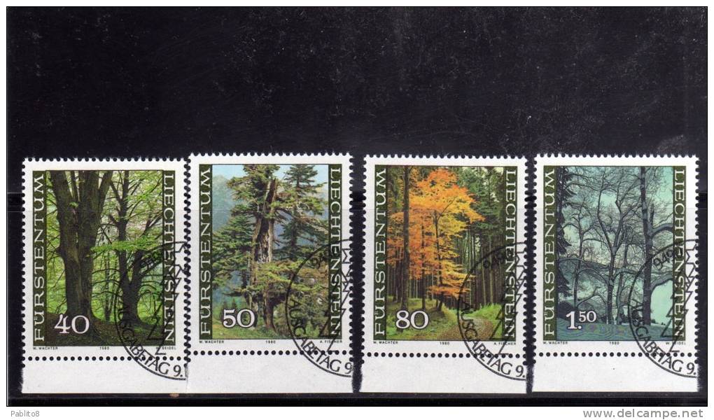 LIECHTENSTEIN 1980 FORESTS - FORESTE - WÄLDER  USED - Oblitérés