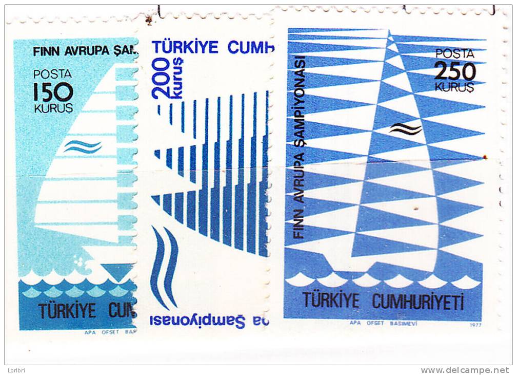 TURQUIE  N° 2194/2196  CHAMPIONNAT D'EUROPE DE FINN SUJETS DIVERS** - Neufs