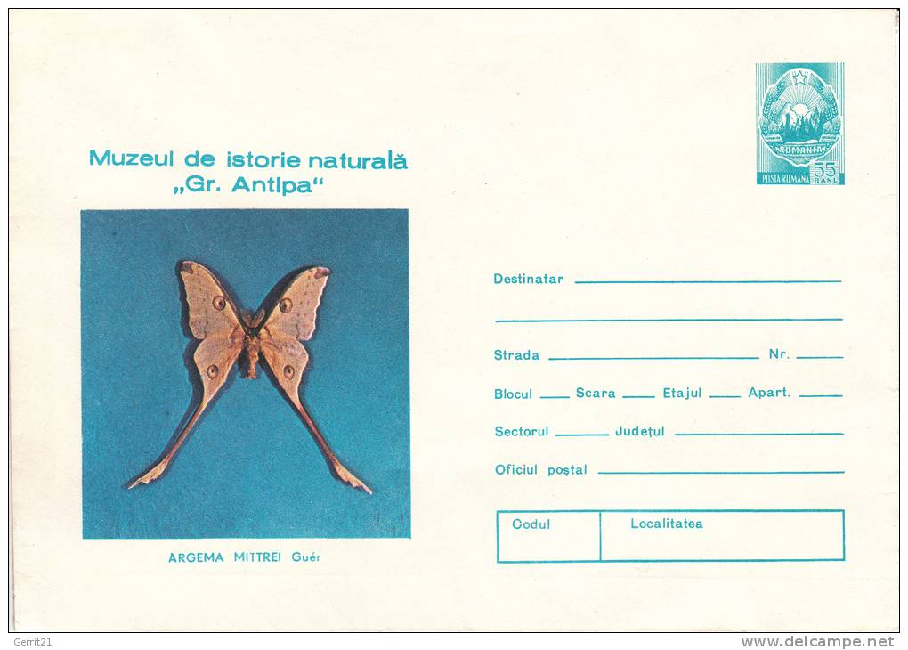 TIERE - Schmetterling - Papillon - Butterfly, Ganzsache Rumänien - Postal Stationery - Papillons