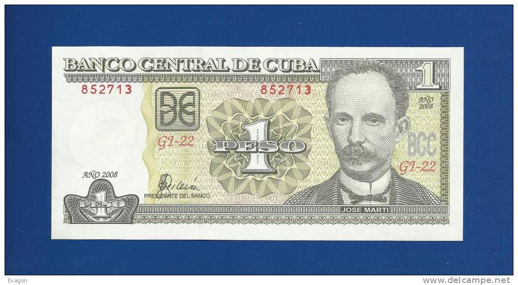 BANCONOTA  Da  1  PESO -  Banco Central De Cuba - Anno 2008 - Kuba