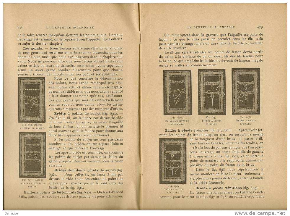 LA DENTELLE IRLANDAISE  Brochure Encyclopédie Des Ouvrages De Dames Par Therese DILLMONT - Fashion