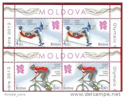 Moldova, 2 Sets Mint, Summer Olympic Games London, 2012 - Verano 2012: Londres