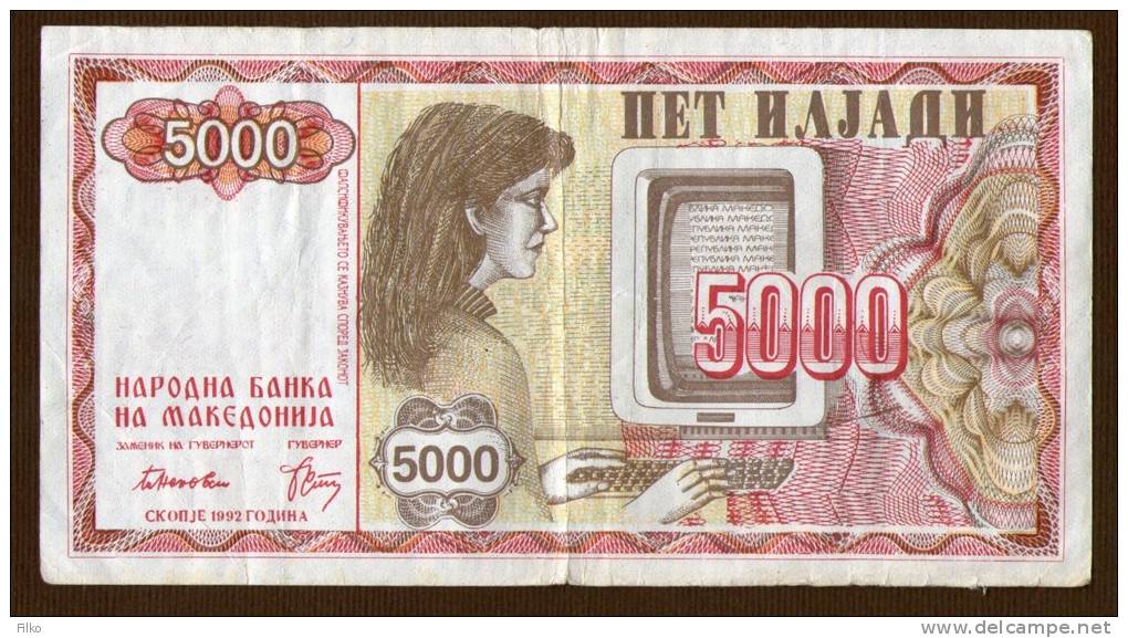 Macedonia, 5000 Denari,1992,see Scan - Nordmazedonien