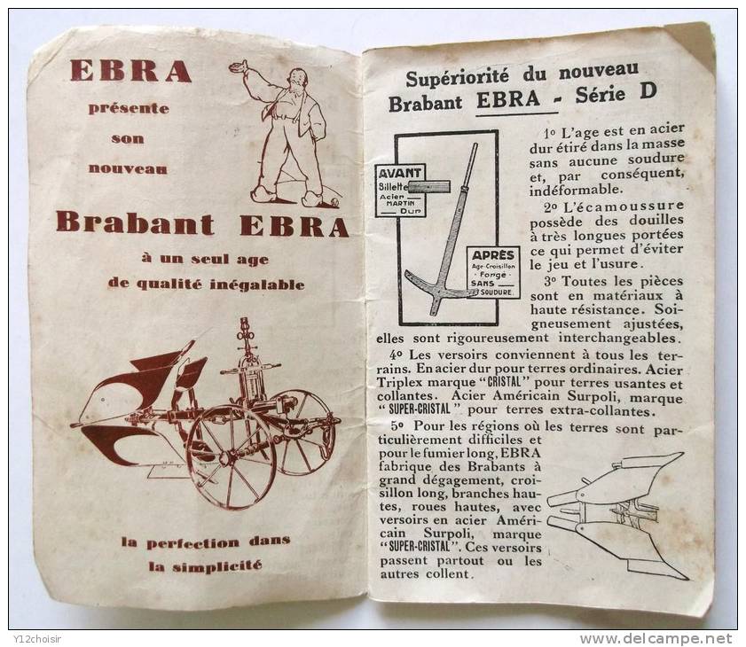 ALMANACH AGENDA 1938 DU BONHOMME EBRA BRABANTS CHARRUE TRACTEUR ETS BEAUVAIS ROBIN ANGERS MACHINE A TRAIRE HINMAN AMANCO - Autres Accessoires