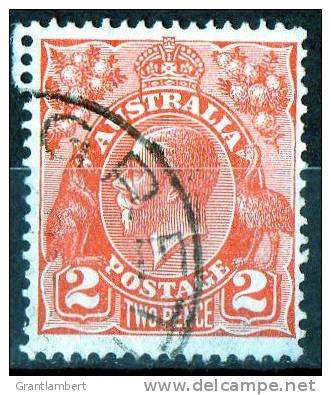 Australia 1931 King George V 2d Red C Of A  Wmk - GRETNA TASMANIA PM Crease Lower Left - Oblitérés