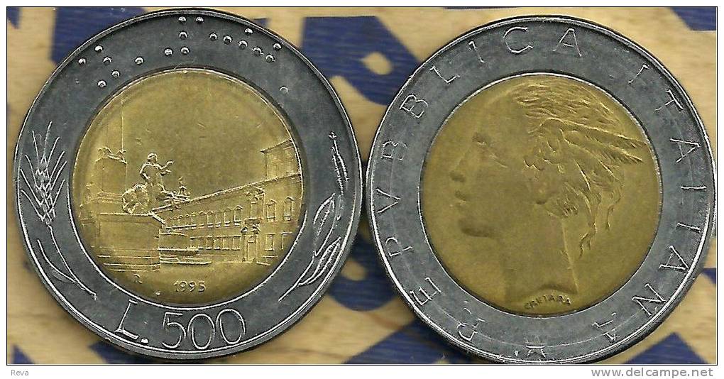 ITALY 500 LIRE BUILDING FRONT WOMAN HEAD BACK 1987 BE-METAL VF KM? READ DESCRIPTION CAREFULLY !!! - 500 Liras