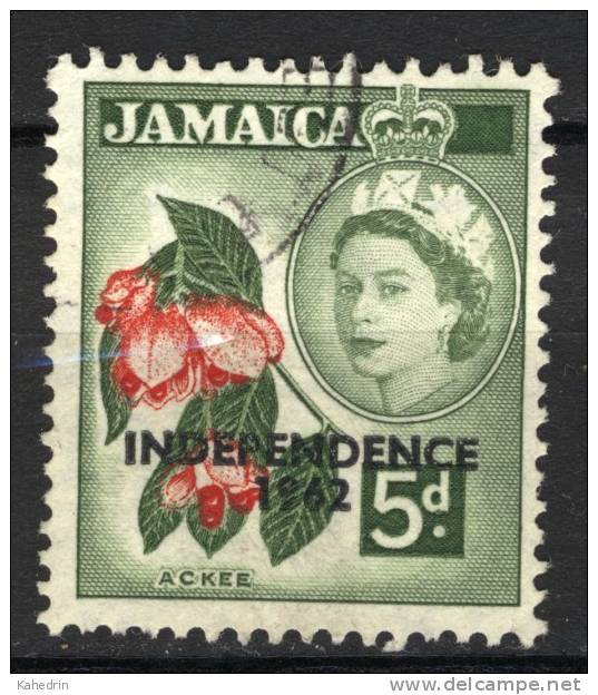 Jamaica 1962, Queen Elizabeth II - Ackee, Overprint: Independence (o), Used - Jamaica (1962-...)