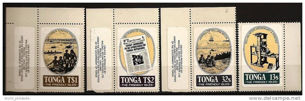 Tonga 1983 N° 547 / 50 ** Missionnaire, William Woon, Imprimerie, Presse à Imprimer, Journal, The Tonga Chronicle - Tonga (1970-...)