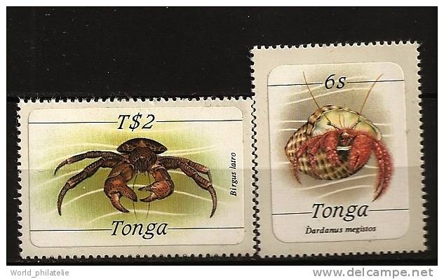 Tonga 1984 N° 584 / 5 ** Courant, Faune Marine, Adhésifs, Crustacés, Birgus Latro, Dardanus Megistos, Crabes - Tonga (1970-...)