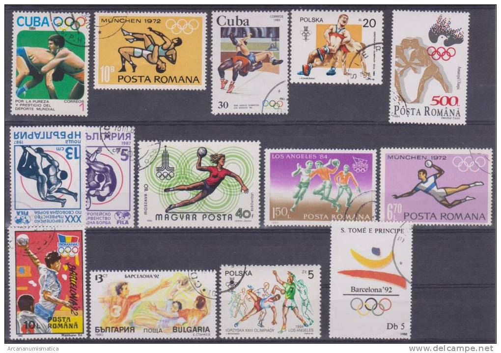 Lote De Sellos Usados / Lot Of Used Stamps  "DEPORTES SPORTS Balonmano + Lucha GrecoRomana"   S-1144 - Hand-Ball