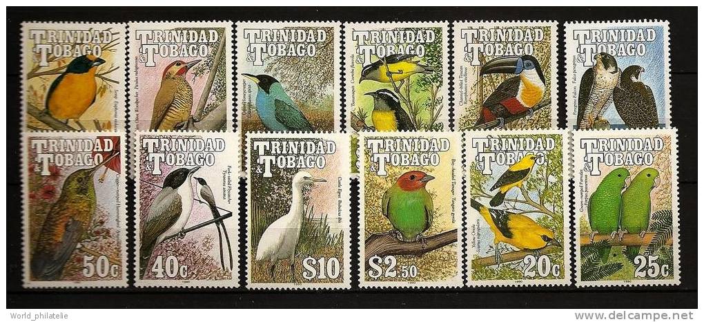 Trinité Trinidad & Tobago 1990 N° 651 / 62 ** Oiseaux, Forpus Passerinus, Tyrannus Savana, Icterus Nigrogularis, Falco - Trinité & Tobago (1962-...)