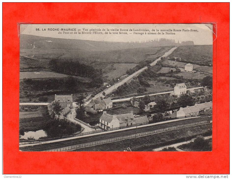 --la Roche Maurice Vue Generale De La Vieille Route De Landivisiau,de La Route Paris Brest,du Pont Et De La Riviere De L - La Roche-Maurice