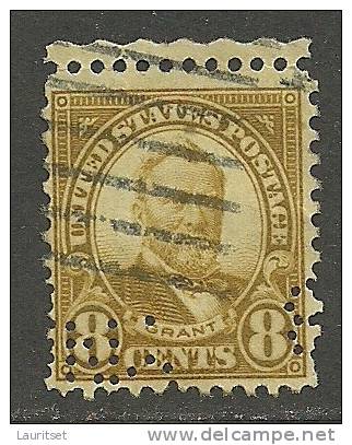 USA 1890  General President Grant  With Perfin O - Perfins