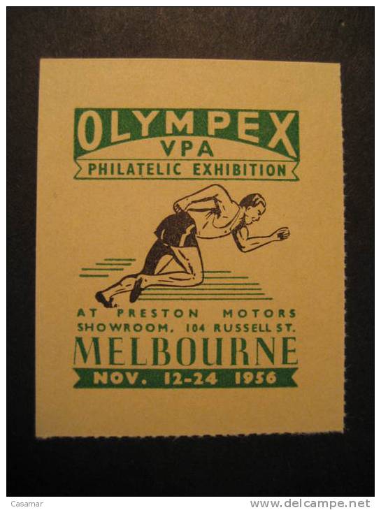 AUSTRALIA Melbourne 1956 Preston Motors Jeux Olympiques Olympic Games Olympics Poster Stamp Label Vignette Vi&ntilde;eta - Ete 1956: Melbourne