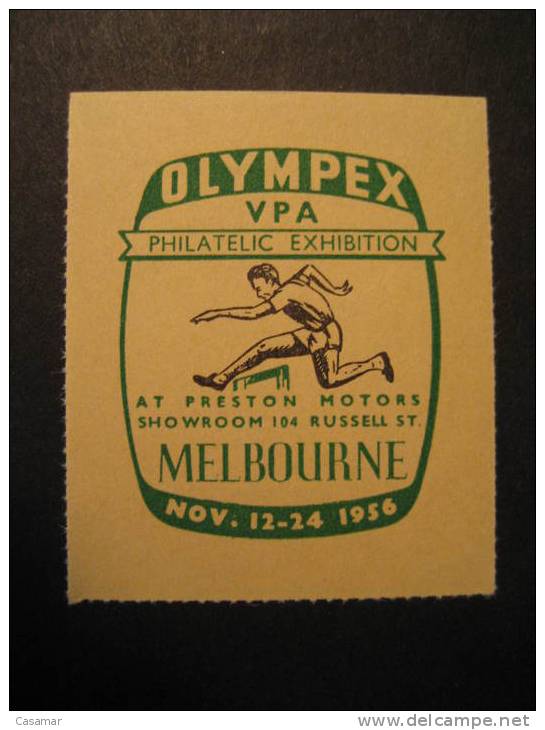 AUSTRALIA Melbourne 1956 Preston Motors Jeux Olympiques Olympic Games Olympics Poster Stamp Label Vignette Vi&ntilde;eta - Sommer 1956: Melbourne