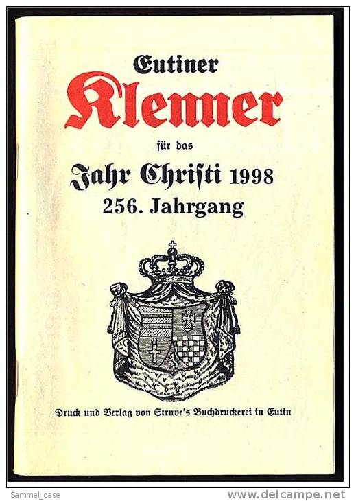 Eutiner Klenner Für Das Jahr Christi 1998 , Kalenderdarium Mit Mondauf- Und Untergangszeiten , Mondphasen - Calendars