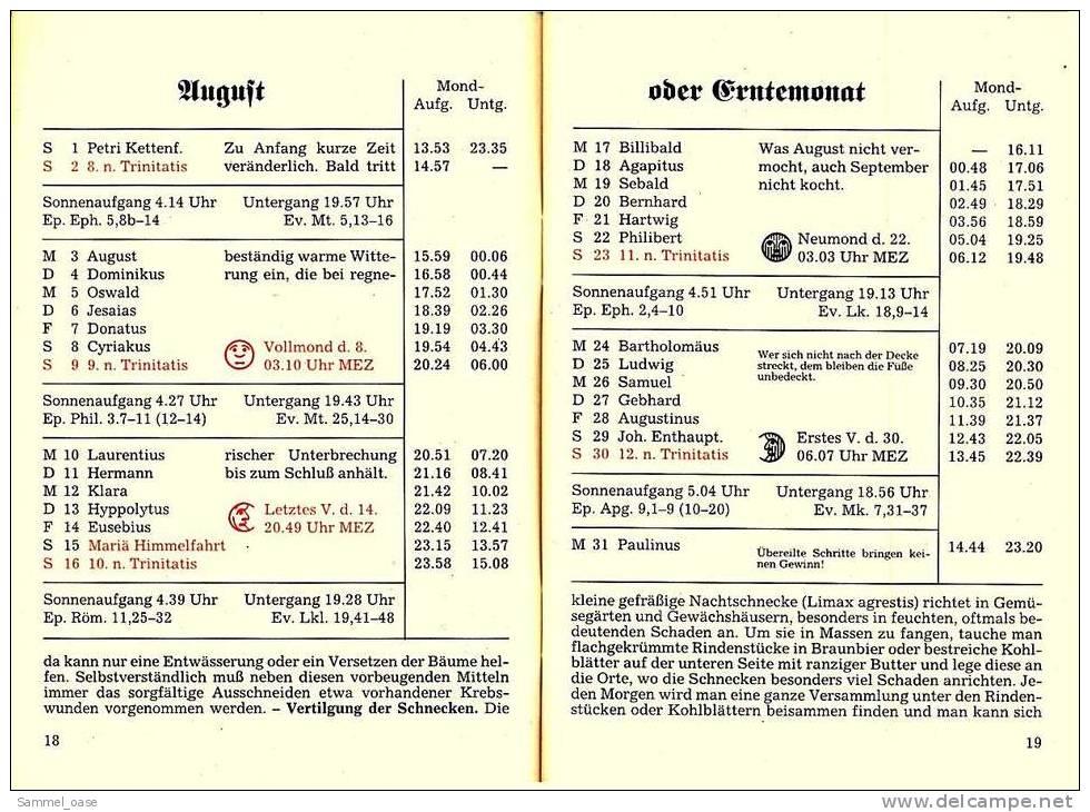 Eutiner Klenner Für Das Jahr Christi 1998 , Kalenderdarium Mit Mondauf- Und Untergangszeiten , Mondphasen - Calendriers