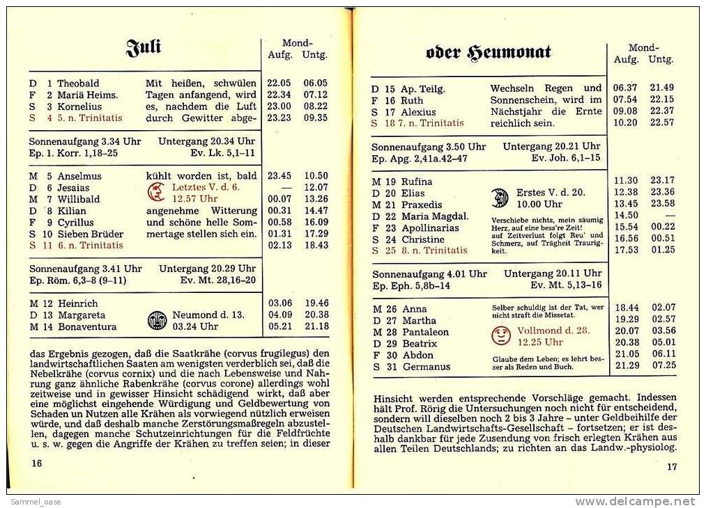 Eutiner Klenner Für Das Jahr Christi 1999 , Kalenderdarium Mit Mondauf- Und Untergangszeiten , Mondphasen - Calendars