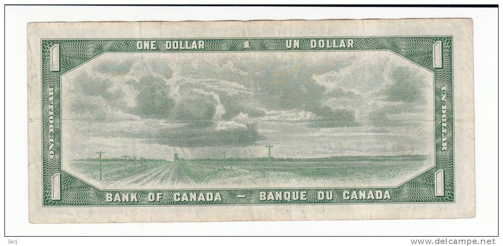 Canada 1 Dollar 1954 QEII VF P 74b 74 B - Canada