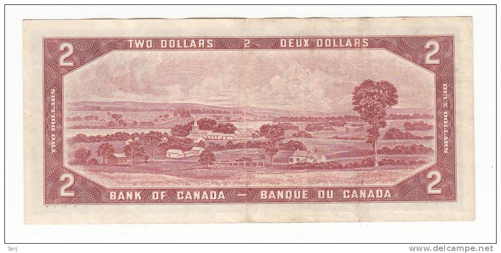 CANADA 2 DOLLAR 1954 (Signature Beattie-Rasminsky 1961-72) VF++ P 76b 76 B - Canada