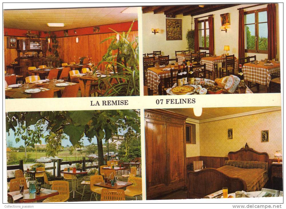 Cp , 07 , FELINES-SERRIERES , Hôtel Restaurant LA REMISE , Multi-vues , Ed : Eliophot , Vierge - Autres & Non Classés