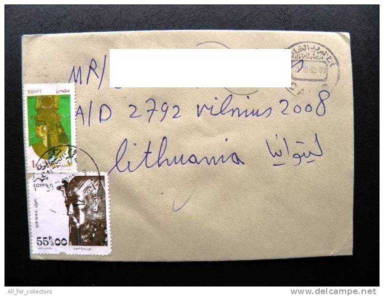 Cover Sent From Egypt To Lithuania On 2002, Nefertari Pharaoh - Cartas & Documentos