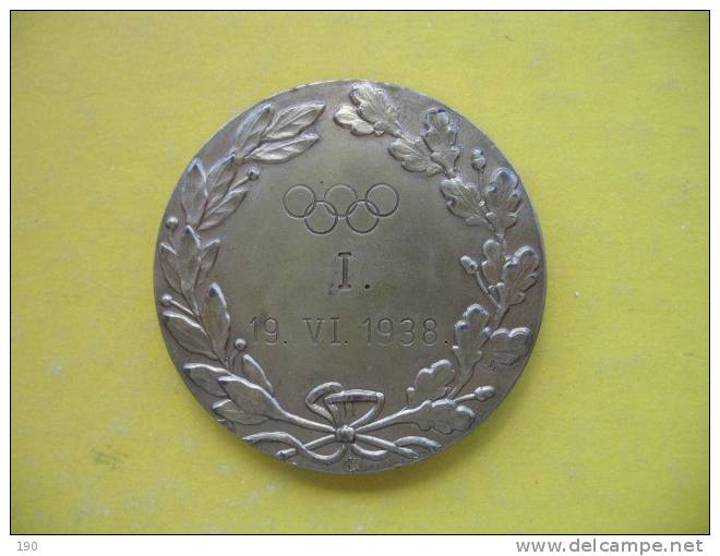 OLYMPIC GAMES 1 PLACE 19.VI.1938 ?;TENNIS MEDAL - Zonder Classificatie