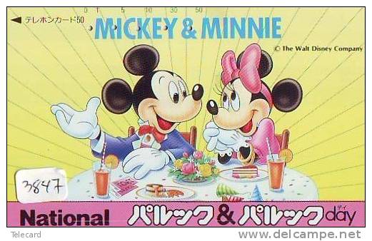 Télécarte Japon (3847) DISNEY * Phonecard Japan * Telefonkarte * MICKEY &amp; MINNIE - Disney