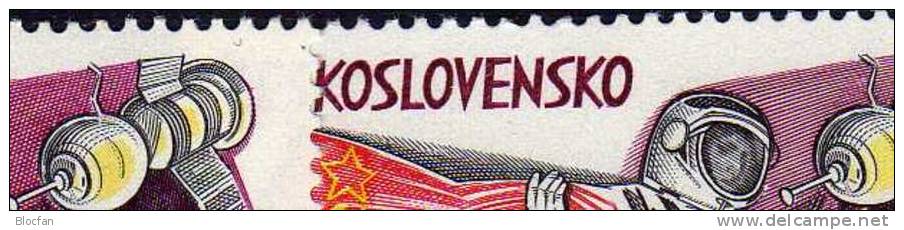 Abart Held Raumfahrt 1973 CSSR 2132/7 I Plus II ** 27€ USSR-Kosmonauten Error On The Stamp Space Set Of Tschechoslowakei - Variétés Et Curiosités