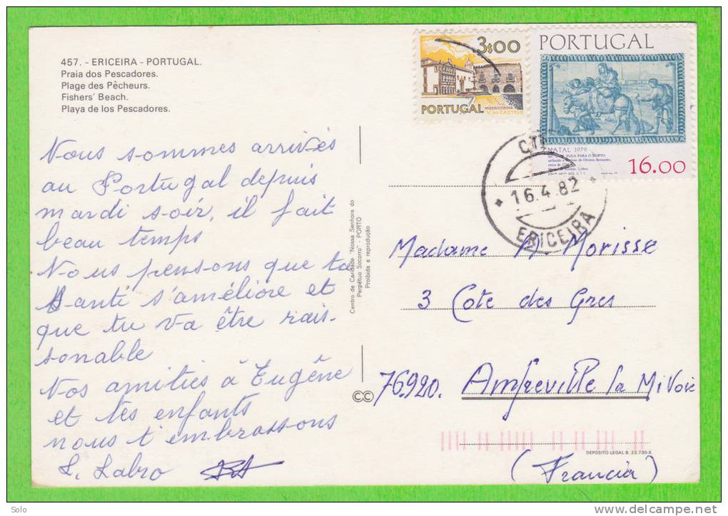 Sur CP - PORTUGAL - 2 Timbres - Marcophilie