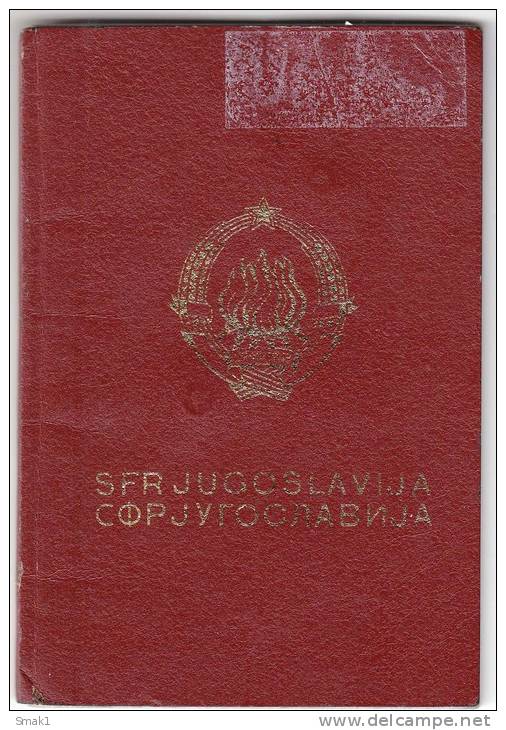 H PASSPORT SFRJ JUGOSLAVIA KAKANJ BOSNIA  WORK VISA FOR IRAQ - Historical Documents