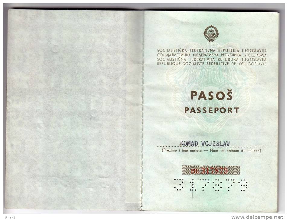 H PASSPORT SFRJ JUGOSLAVIA STOLAC BOSNIA  WORK VISA FOR IRAQ - Historical Documents