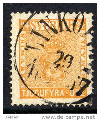 SWEDEN 1858 24 öre Yellow-orange, Fine Used  Michel 10b - Usati