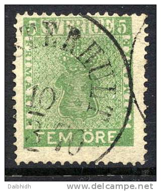 SWEDEN 1858 5 öre Green, Fine Used.  SG 6, Michel 7a. - Gebraucht
