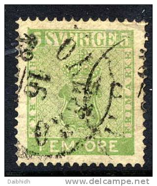 SWEDEN 1858 5 öre Yellow-green, Fine Used. SG 6b, Michel 7b. - Used Stamps