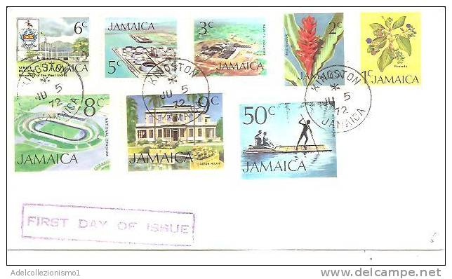 57647)lettera F.d.c. Jamaica Con 8 Valori + Annullo - Jamaica (1962-...)