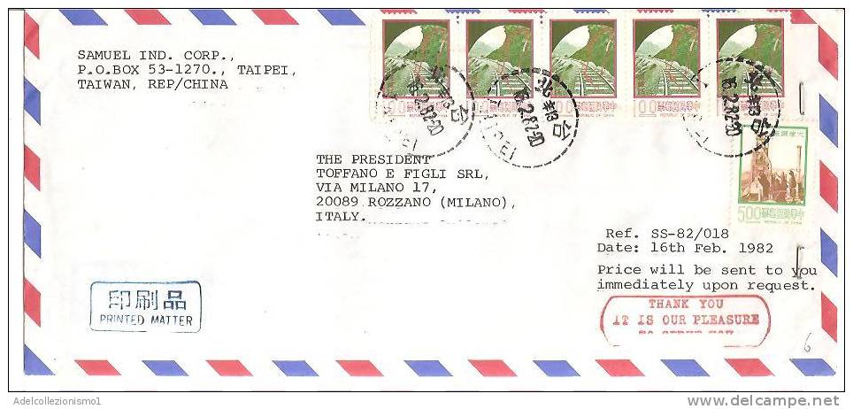 57653)lettera Aerea Cinese Con 6 Valori + Annullo - Used Stamps