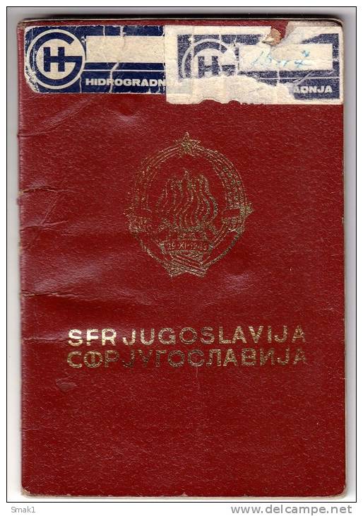 H PASSPORT SFRJ JUGOSLAVIA JAJCE BOSNIA  WORK VISA FOR IRAQ - Historical Documents